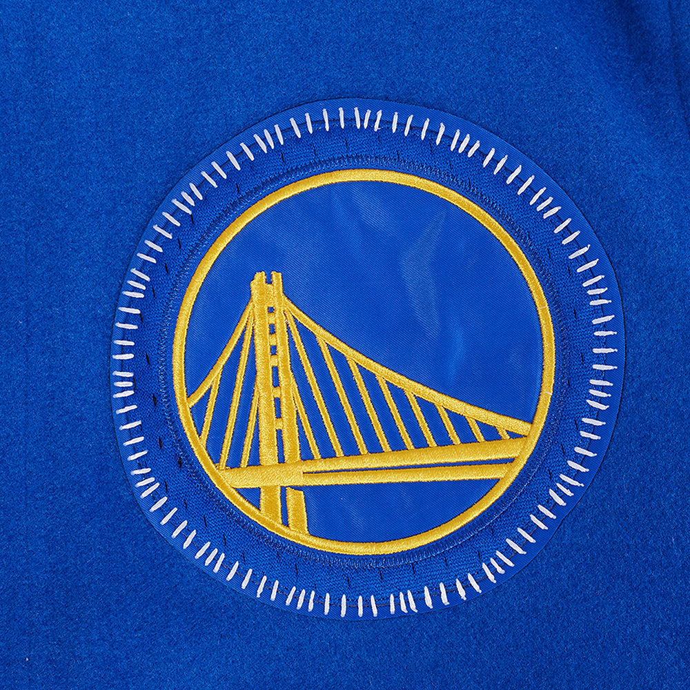 NBA GOLDEN STATE WARRIORS DIY PICK STITCH MEN'S VARSITY JACKET (ROYAL BLUE/WHITE)