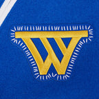 NBA GOLDEN STATE WARRIORS DIY PICK STITCH MEN'S VARSITY JACKET (ROYAL BLUE/WHITE)