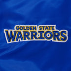 NBA GOLDEN STATE WARRIORS SOUVENIR BLOUSON EN SATIN POUR HOMME (BLEU ROYAL)