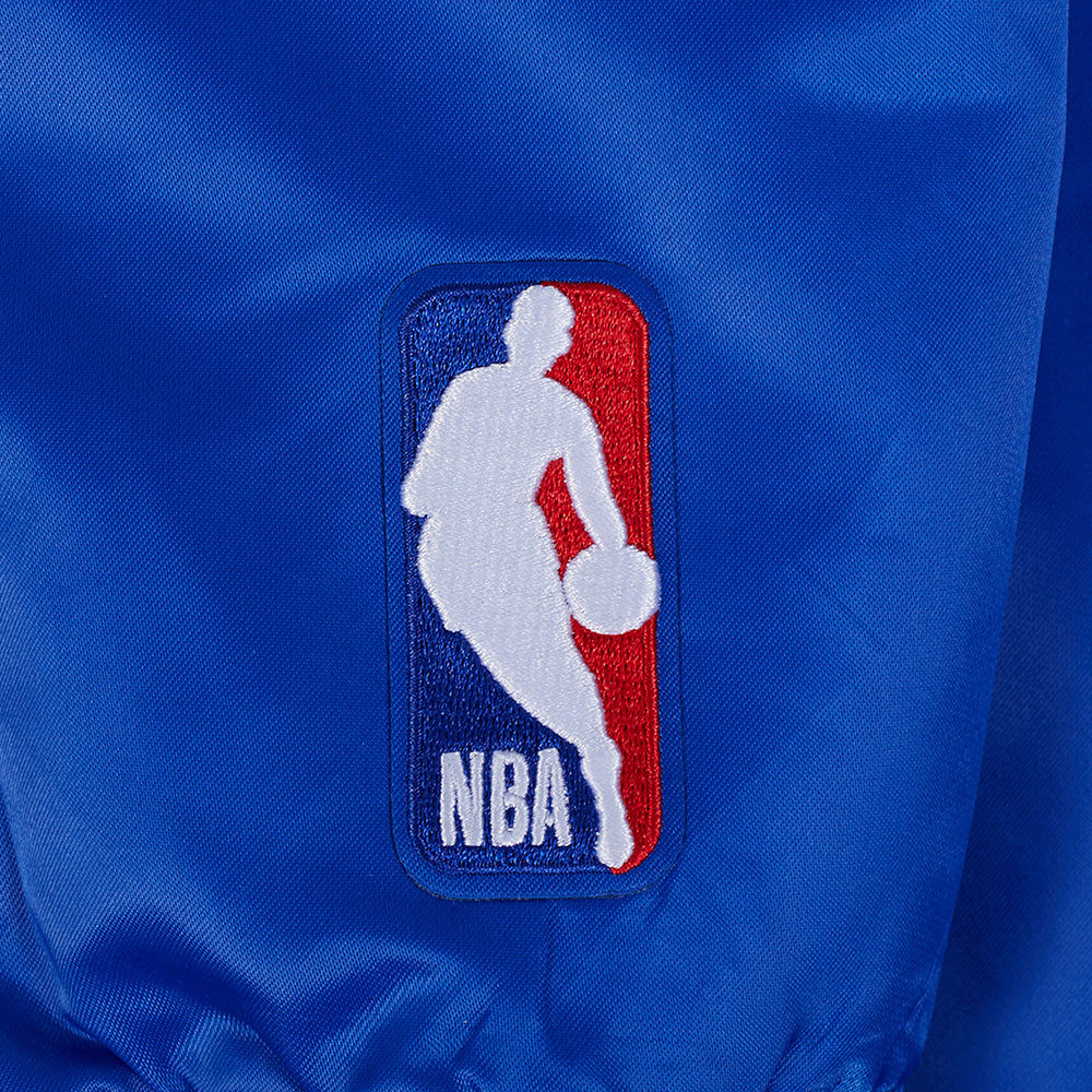 NBA GOLDEN STATE WARRIORS SOUVENIR BLOUSON EN SATIN POUR HOMME (BLEU ROYAL)