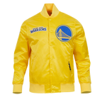 NBA GOLDEN STATE WARRIORS SOUVENIR BLOUSON EN SATIN POUR HOMME (JAUNE)