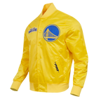 NBA GOLDEN STATE WARRIORS SOUVENIR BLOUSON EN SATIN POUR HOMME (JAUNE)
