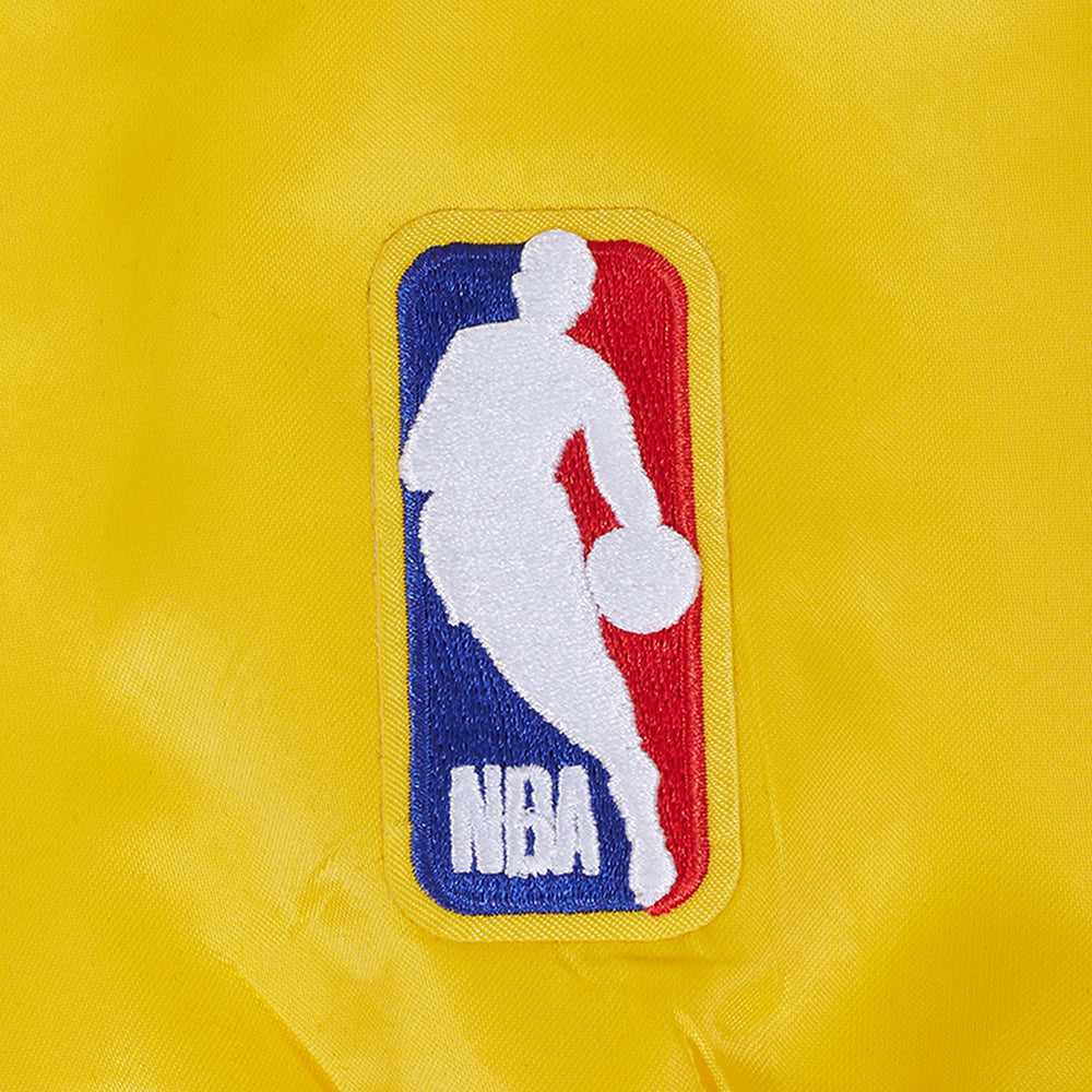 NBA GOLDEN STATE WARRIORS SOUVENIR BLOUSON EN SATIN POUR HOMME (JAUNE)