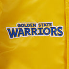 NBA GOLDEN STATE WARRIORS SOUVENIR BLOUSON EN SATIN POUR HOMME (JAUNE)