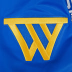 NBA GOLDEN STATE WARRIORS LETTERMAN MEN'S SATIN JACKET (ROYAL BLUE)
