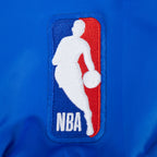 NBA GOLDEN STATE WARRIORS LETTERMAN MEN'S SATIN JACKET (ROYAL BLUE)