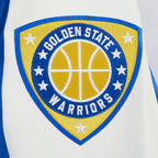 NBA GOLDEN STATE WARRIORS LETTERMAN BLOUSON COLLÉGIAL POUR HOMME (BLEU ROYAL/BLANC)