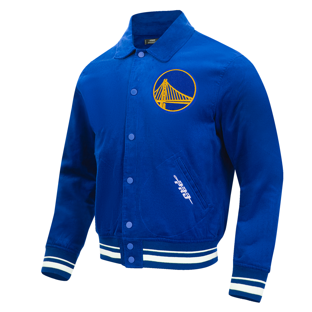 NBA GOLDEN STATE WARRIORS CLASSIC CORDUROY MANTEAU POUR HOMME (BLEU ROYAL)