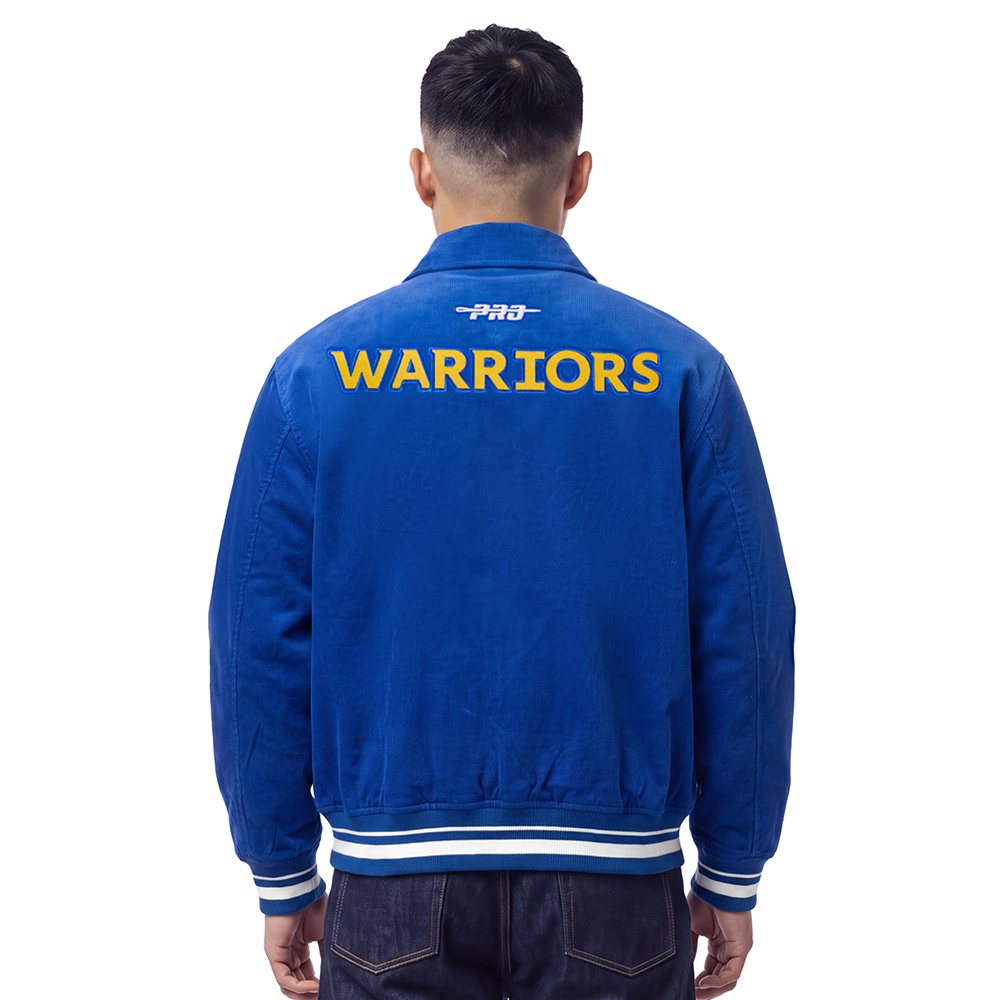 NBA GOLDEN STATE WARRIORS CLASSIC CORDUROY MANTEAU POUR HOMME (BLEU ROYAL)