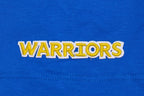 NBA GOLDEN STATE WARRIORS SCRIPT TAIL WOMEN'S SINGLE JERSEY BOXY TEE (ROYAL BLUE)