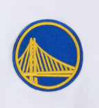 NBA GOLDEN STATE WARRIORS SCRIPT TAIL T-SHIRT EN JERSEY SIMPLE À COUPE CARRÉE POUR FEMME (BLANC)
