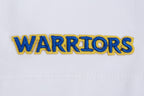 NBA GOLDEN STATE WARRIORS SCRIPT TAIL T-SHIRT EN JERSEY SIMPLE À COUPE CARRÉE POUR FEMME (BLANC)