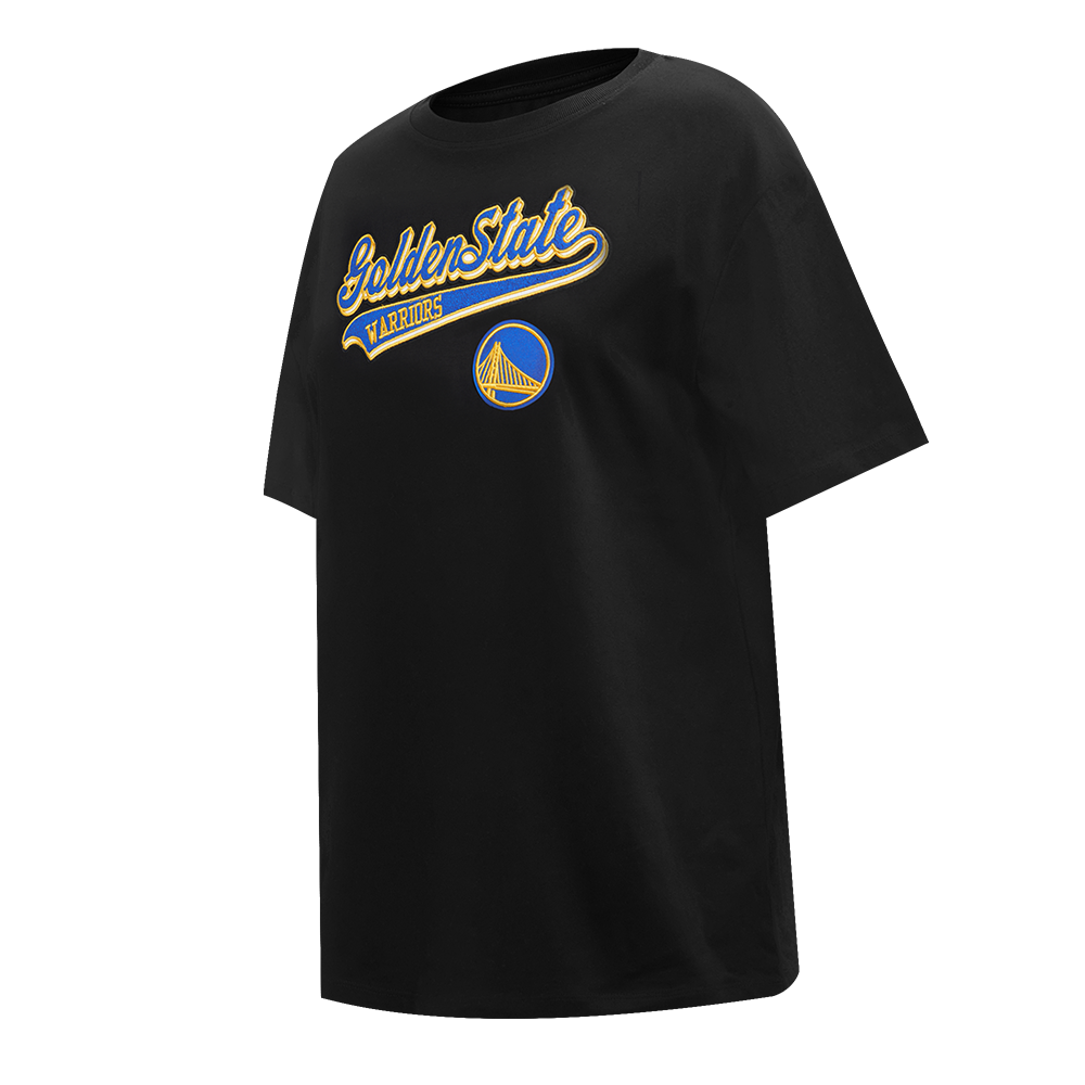 NBA GOLDEN STATE WARRIORS SCRIPT TAIL WOMEN'S BOYFRIEND TEE (BLACK)