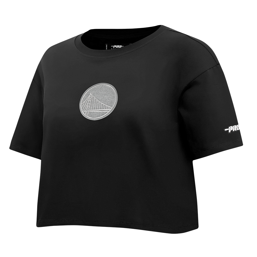 NBA GOLDEN STATE WARRIORS REVERSE FRENCH TERRY WOMEN'S SINGLE JERSEY BOXY TEE (EGGSHELL)