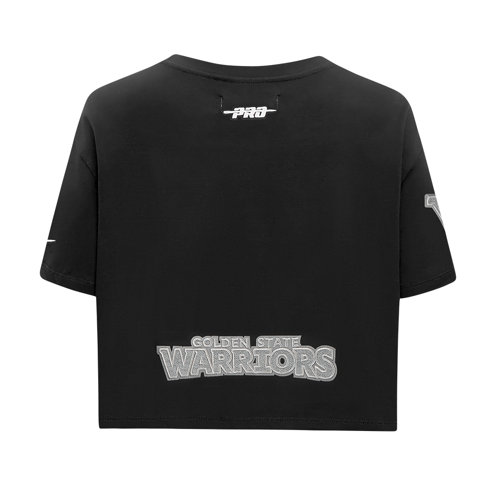NBA GOLDEN STATE WARRIORS REVERSE FRENCH TERRY T-SHIRT EN JERSEY SIMPLE À COUPE CARRÉE POUR FEMME (COQUILLE D'ŒUF)