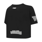 NBA GOLDEN STATE WARRIORS REVERSE FRENCH TERRY T-SHIRT EN JERSEY SIMPLE À COUPE CARRÉE POUR FEMME (COQUILLE D'ŒUF)
