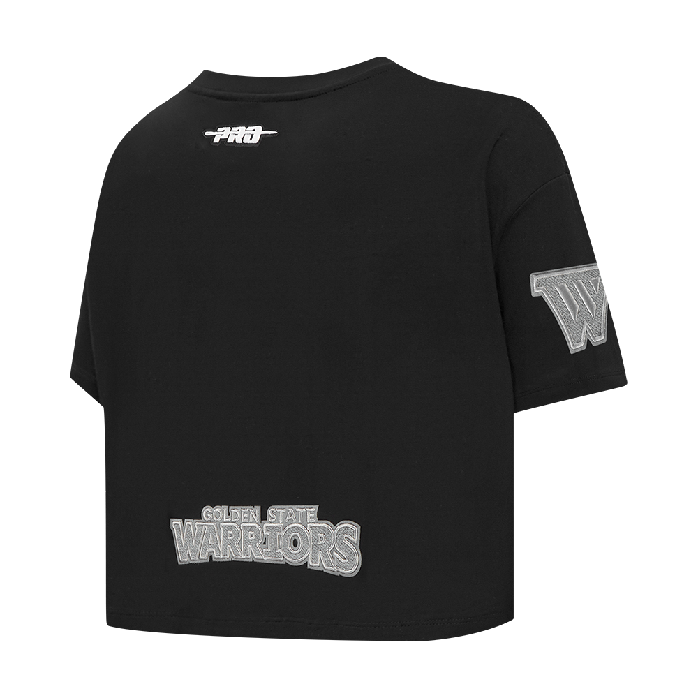 NBA GOLDEN STATE WARRIORS REVERSE FRENCH TERRY T-SHIRT EN JERSEY SIMPLE À COUPE CARRÉE POUR FEMME (COQUILLE D'ŒUF)