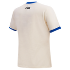 NBA GOLDEN STATE WARRIORS RETRO CASCADE T-SHIRT À BORDURES CONTRASTANTES POUR FEMME (COQUILLE D'ŒUF/BLEU ROYAL)