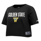 NBA GOLDEN STATE WARRIORS MODERN ORIGINALS WOMEN'S SJ BOXY TEE (BLACK)