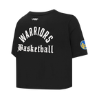 NBA GOLDEN STATE WARRIORS MODERN ORIGINALS WOMEN'S SJ BOXY TEE (BLACK)