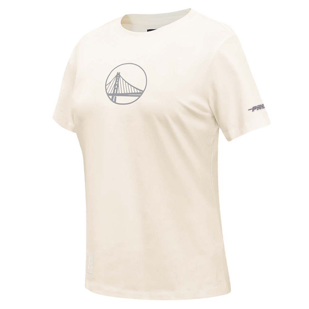 NBA GOLDEN STATE WARRIORS STREET TEAM T-SHIRT EN JERSEY SIMPLE À COUPE AJUSTÉE POUR FEMME (COQUILLE D'ŒUF)