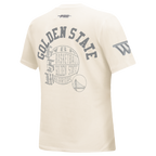 NBA GOLDEN STATE WARRIORS STREET TEAM T-SHIRT EN JERSEY SIMPLE À COUPE AJUSTÉE POUR FEMME (COQUILLE D'ŒUF)
