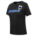 NBA GOLDEN STATE WARRIORS CLASSIC T-SHIRT AJUSTÉ À MANCHES COURTES POUR FEMME (NOIR)