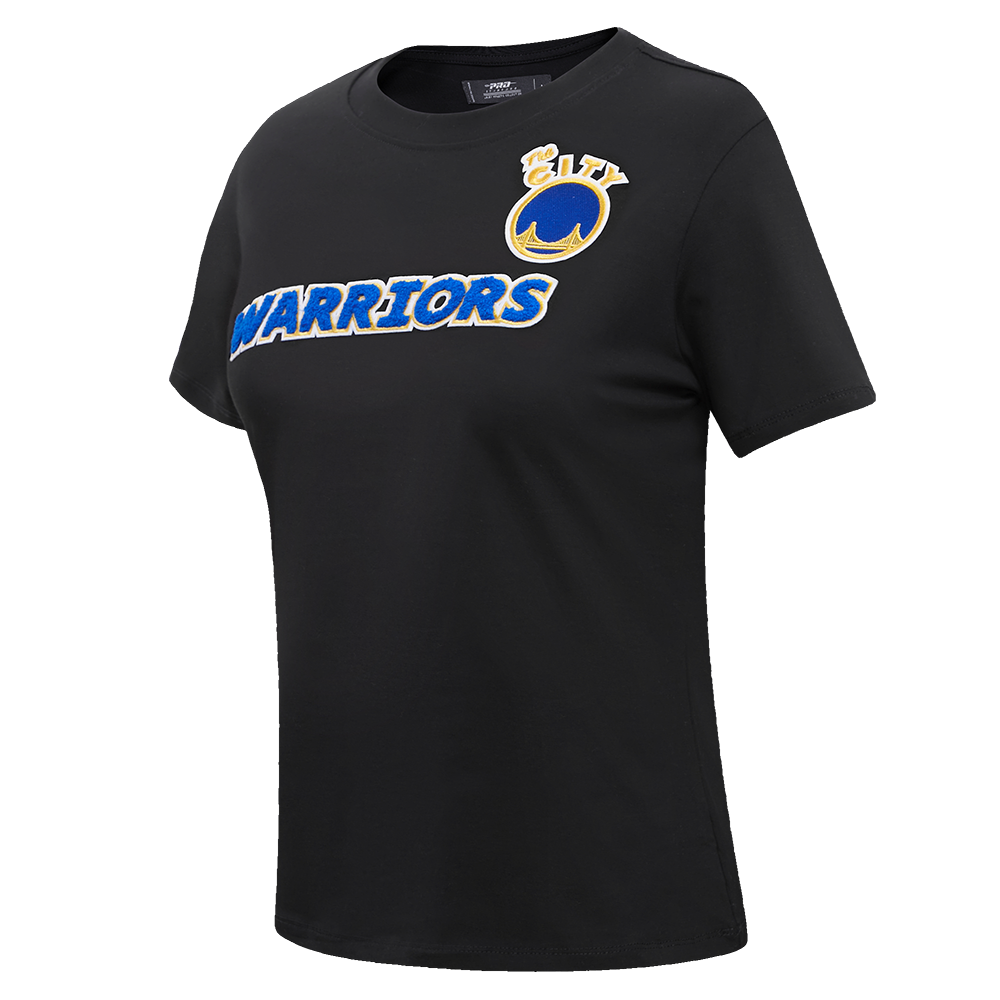 NBA GOLDEN STATE WARRIORS CLASSIC SHORT SLEEVE WOMEN'S SLIM FIT TEE (BLACK)