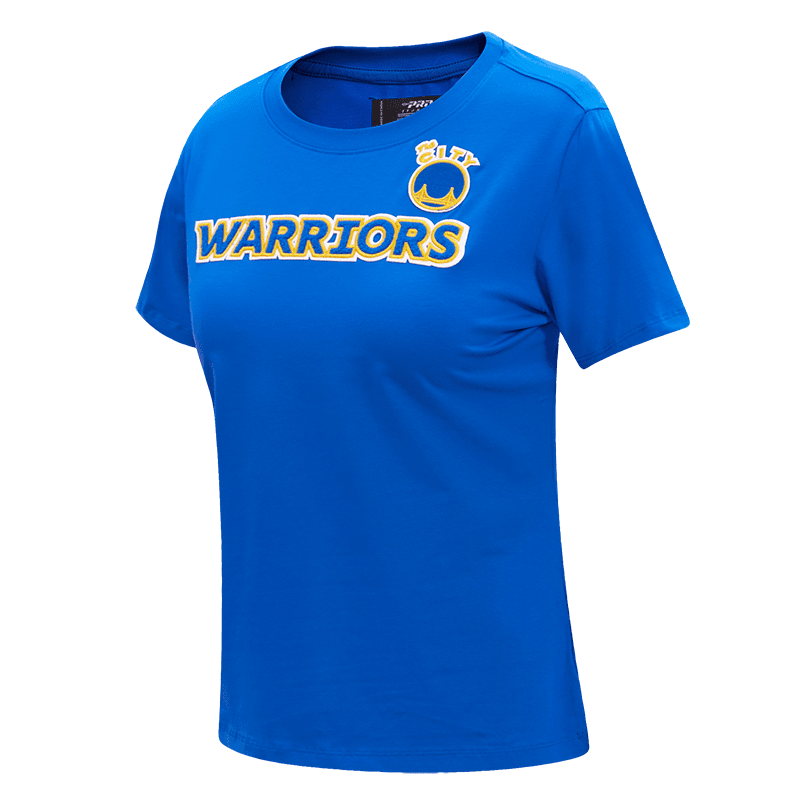 NBA GOLDEN STATE WARRIORS CLASSIC T-SHIRT AJUSTÉ À MANCHES COURTES POUR FEMME (BLEU ROYAL)