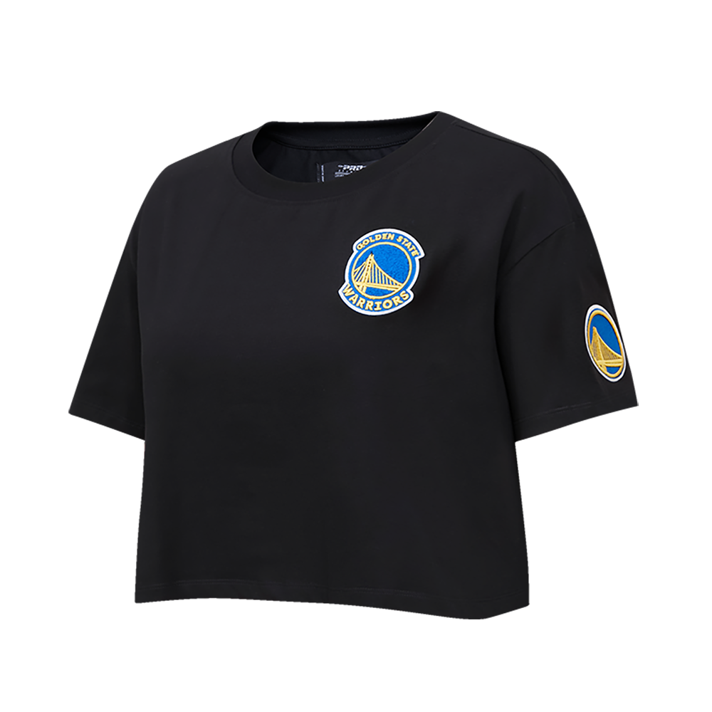 NBA GOLDEN STATE WARRIORS CLASSIC T-SHIRT À COUPE CARRÉE POUR FEMME (NOIR)