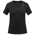 NBA GOLDEN STATE WARRIORS TRIPLE BLACK T-SHIRT EN JERSEY SIMPLE À COUPE AJUSTÉE POUR FEMME (TRIPLE NOIR FEMME)