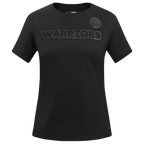 NBA GOLDEN STATE WARRIORS TRIPLE BLACK T-SHIRT EN JERSEY SIMPLE À COUPE AJUSTÉE POUR FEMME (TRIPLE NOIR FEMME)