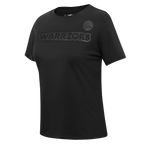 NBA GOLDEN STATE WARRIORS TRIPLE BLACK T-SHIRT EN JERSEY SIMPLE À COUPE AJUSTÉE POUR FEMME (TRIPLE NOIR FEMME)