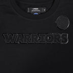 NBA GOLDEN STATE WARRIORS TRIPLE BLACK T-SHIRT EN JERSEY SIMPLE À COUPE AJUSTÉE POUR FEMME (TRIPLE NOIR FEMME)