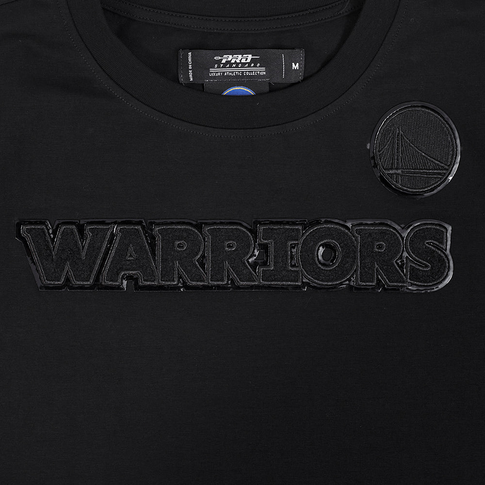 NBA GOLDEN STATE WARRIORS TRIPLE BLACK T-SHIRT EN JERSEY SIMPLE À COUPE AJUSTÉE POUR FEMME (TRIPLE NOIR FEMME)