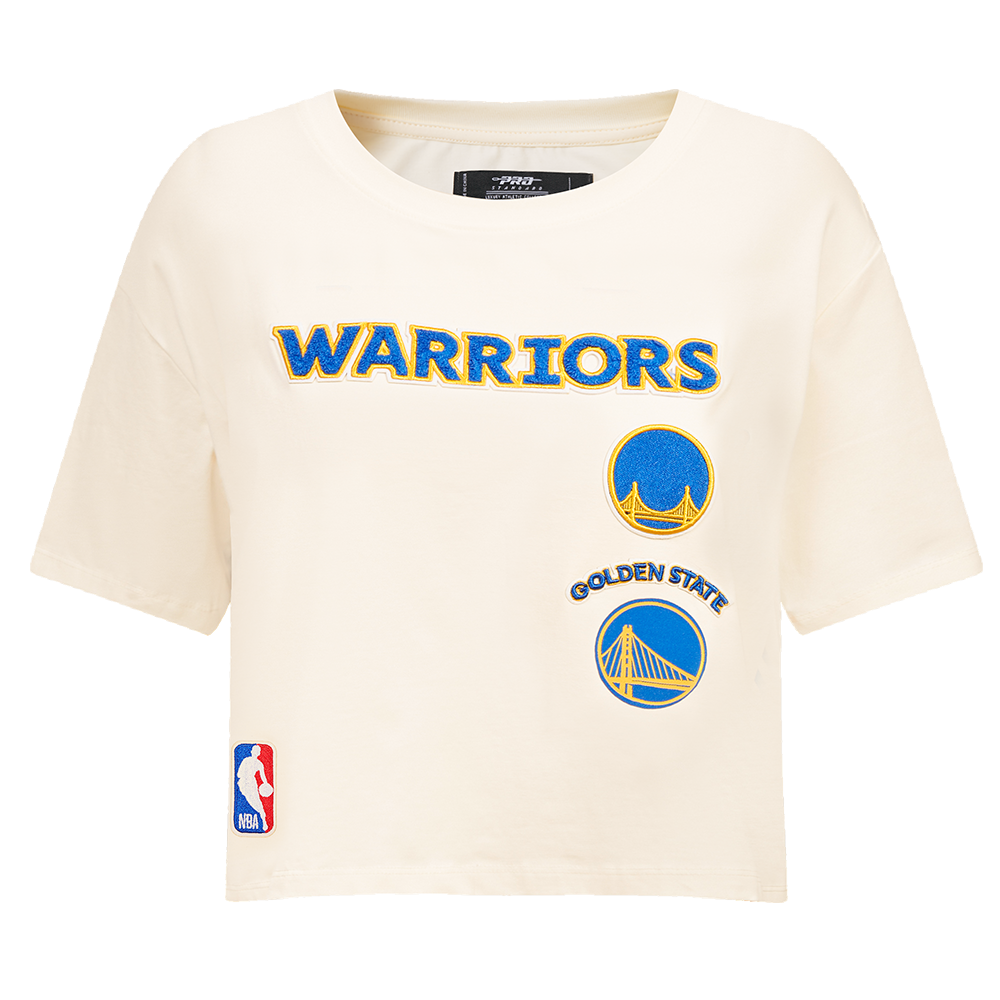 NBA GOLDEN STATE WARRIORS RETRO CLASSIC T-SHIRT À COUPE CARRÉE POUR FEMME (COQUILLE D'ŒUF)