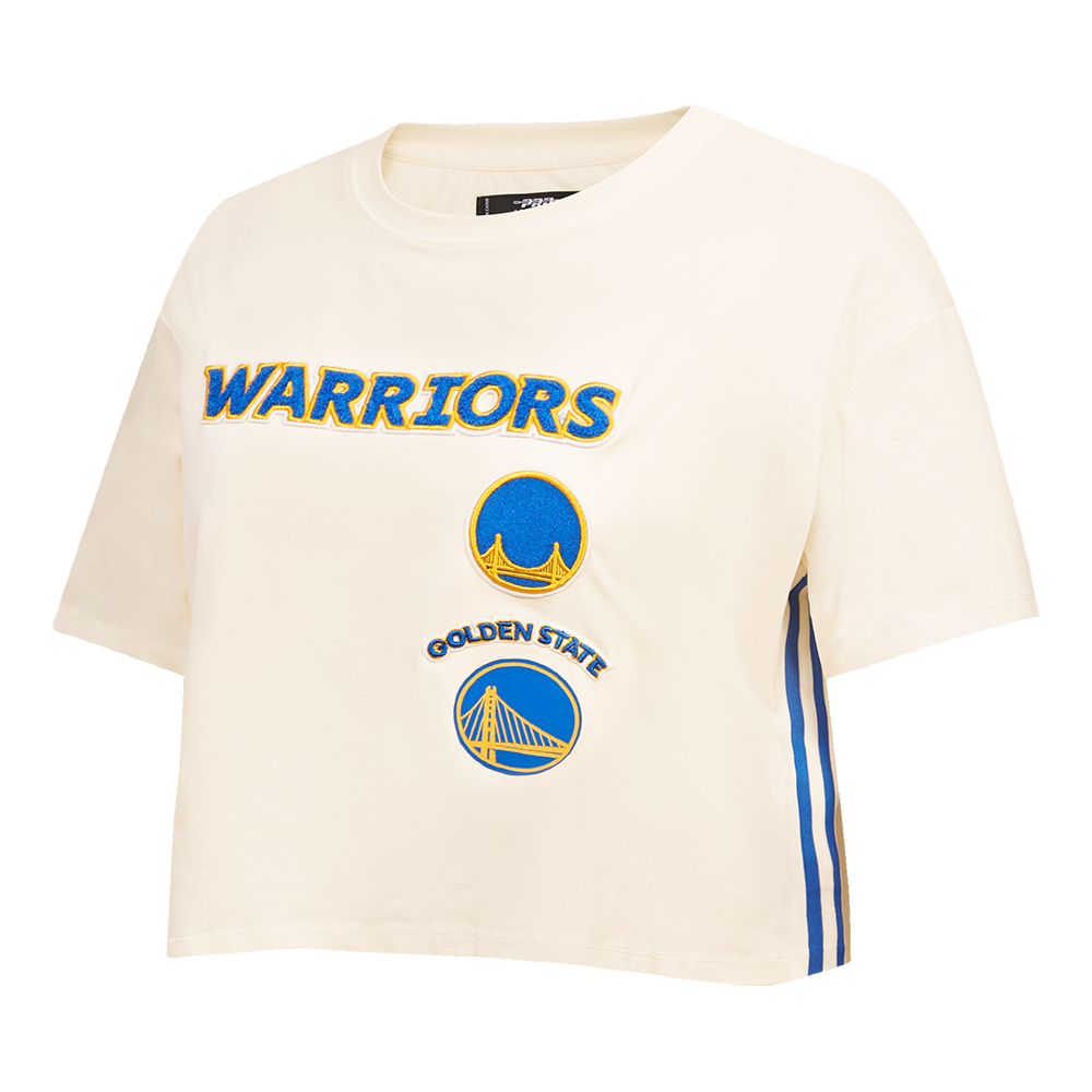 NBA GOLDEN STATE WARRIORS RETRO CLASSIC T-SHIRT À COUPE CARRÉE POUR FEMME (COQUILLE D'ŒUF)