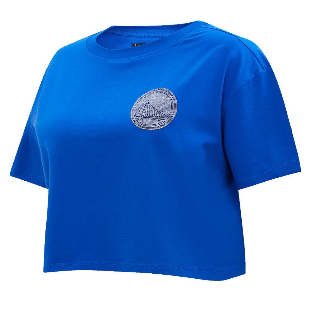NBA GOLDEN STATE WARRIORS VARSITY BLUES WOMEN'S BOXY TEE (ROYAL BLUE)