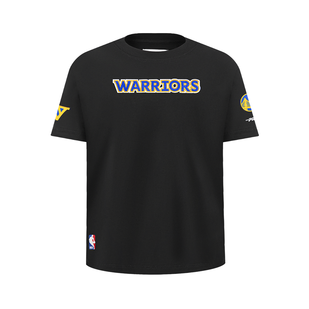 NBA GOLDEN STATE WARRIORS CLASSIC BIG BOY'S SINGLE JERSEY TEE (BLACK)