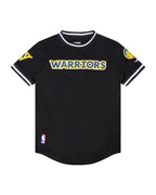 NBA GOLDEN STATE WARRIORS CLASSIC T-SHIRT CÔTELÉ RAYÉ À MANCHES COURTES POUR GARÇON JUNIOR (NOIR)