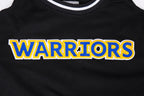 NBA GOLDEN STATE WARRIORS CLASSIC T-SHIRT CÔTELÉ RAYÉ À MANCHES COURTES POUR GARÇON JUNIOR (NOIR)
