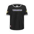 NBA GOLDEN STATE WARRIORS CLASSIC T-SHIRT CÔTELÉ RAYÉ À MANCHES COURTES POUR GARÇON JUNIOR (NOIR)