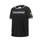 NBA GOLDEN STATE WARRIORS CLASSIC T-SHIRT CÔTELÉ RAYÉ À MANCHES COURTES POUR GARÇON JUNIOR (NOIR)