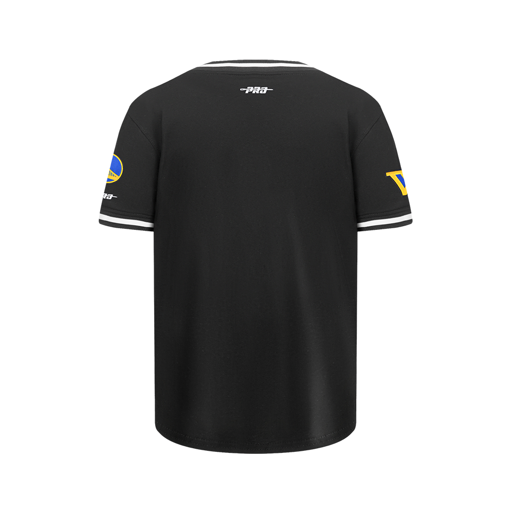 NBA GOLDEN STATE WARRIORS CLASSIC T-SHIRT CÔTELÉ RAYÉ À MANCHES COURTES POUR GARÇON JUNIOR (NOIR)