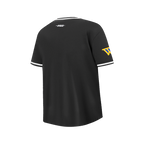 NBA GOLDEN STATE WARRIORS CLASSIC T-SHIRT CÔTELÉ RAYÉ À MANCHES COURTES POUR GARÇON JUNIOR (NOIR)
