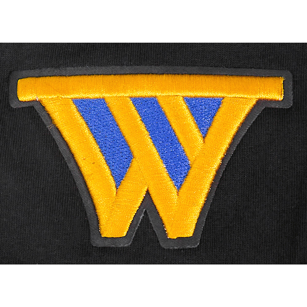NBA GOLDEN STATE WARRIORS CLASSIC T-SHIRT CÔTELÉ RAYÉ À MANCHES COURTES POUR GARÇON JUNIOR (NOIR)