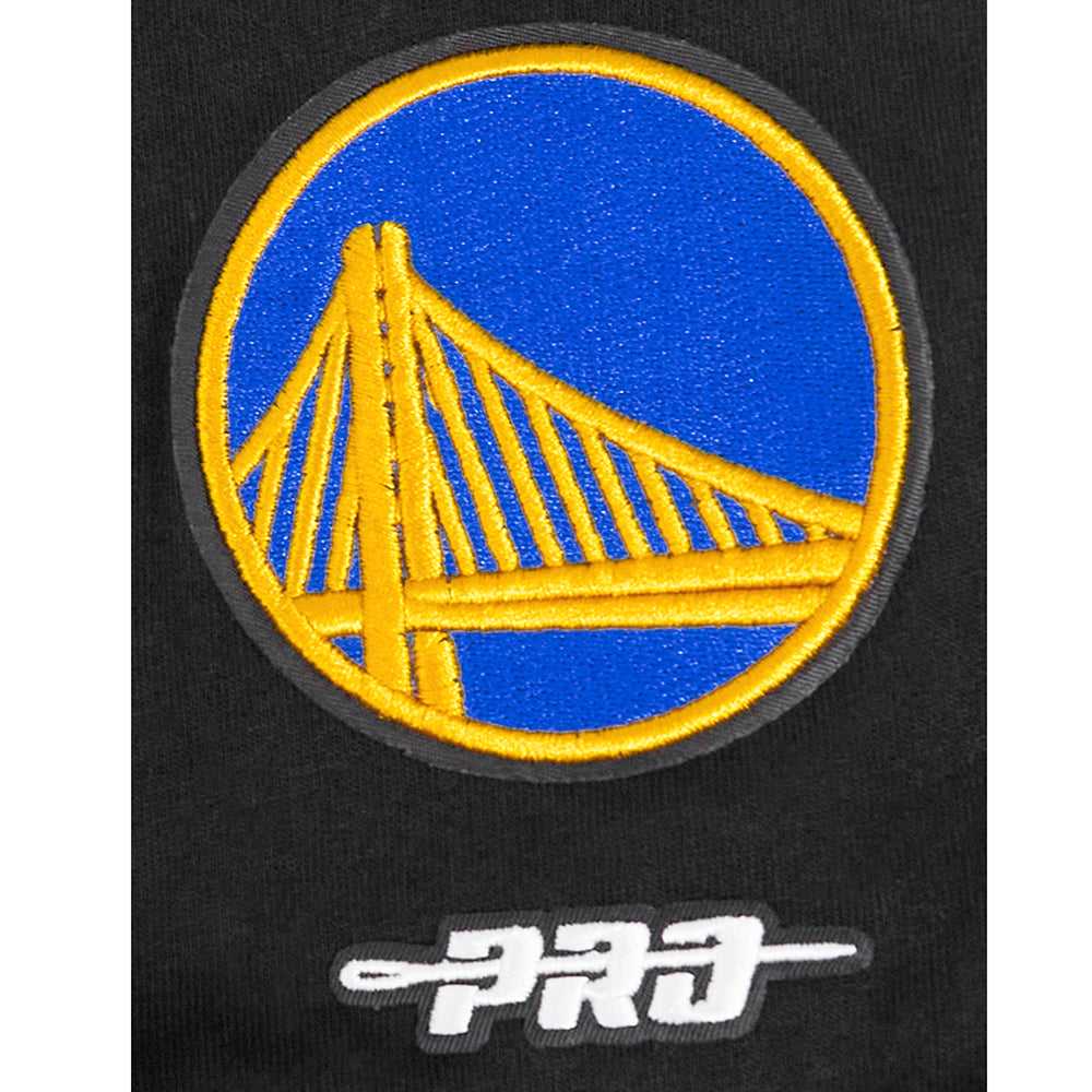 NBA GOLDEN STATE WARRIORS CLASSIC T-SHIRT CÔTELÉ RAYÉ À MANCHES COURTES POUR GARÇON JUNIOR (NOIR)