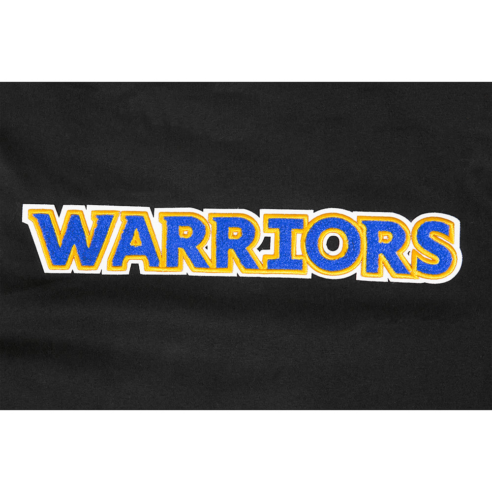 NBA GOLDEN STATE WARRIORS CLASSIC T-SHIRT CÔTELÉ RAYÉ À MANCHES COURTES POUR GARÇON JUNIOR (NOIR)