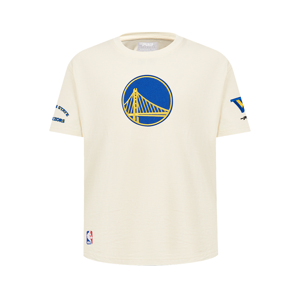 NBA GOLDEN STATE WARRIORS RETRO CLASSIC T-SHIRT À MANCHES COURTES POUR GARÇON JUNIOR (COQUILLE D'ŒUF)
