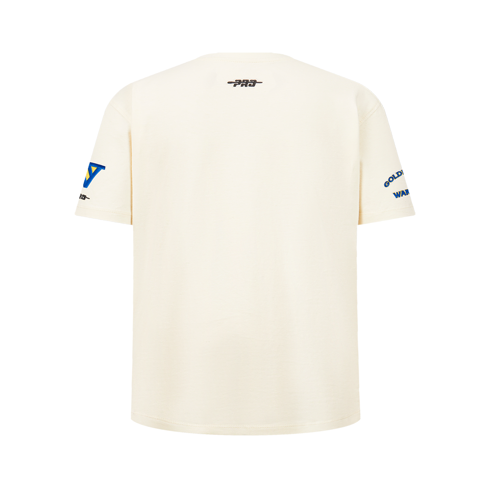 NBA GOLDEN STATE WARRIORS RETRO CLASSIC T-SHIRT À MANCHES COURTES POUR GARÇON JUNIOR (COQUILLE D'ŒUF)